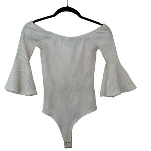 NBD White Kids Bodysuit with Flared Sleeves